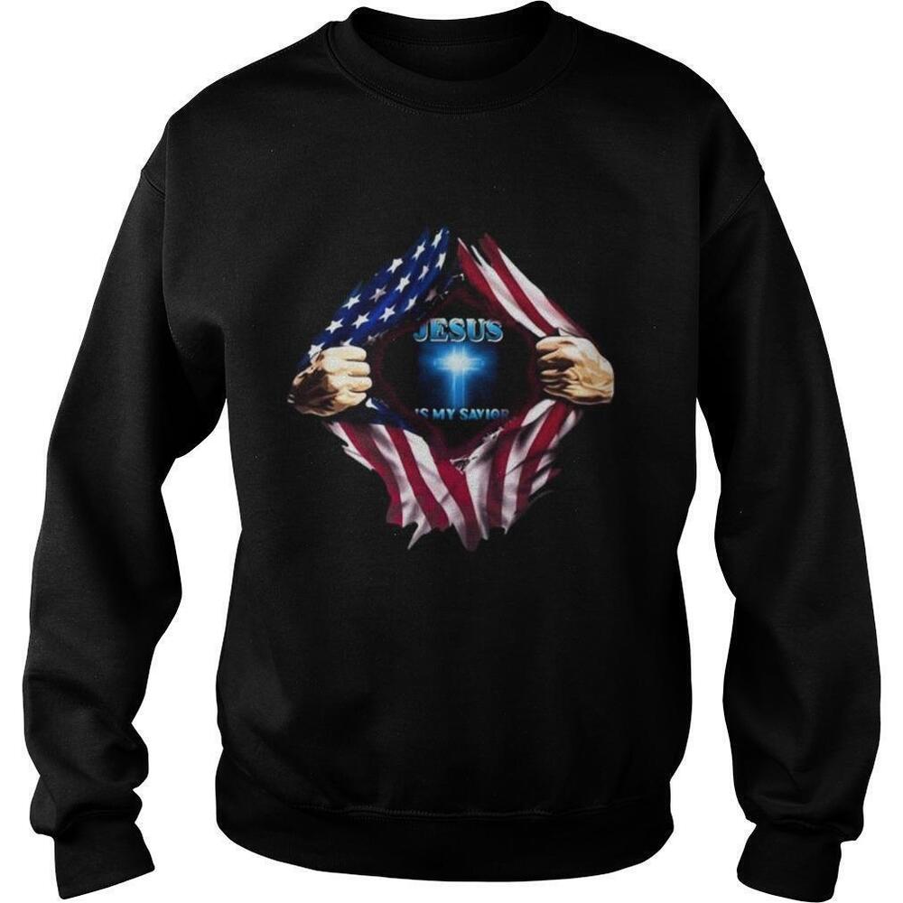 Blood Insides American Flag Jesus Is My Savior Sweatshirt